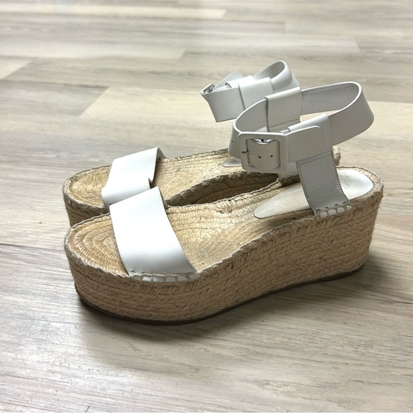 Vince Sandals Women's 9 Espadrille Wedge Platform Ankle Strap Buckle White Abby - Picture 10 of 14